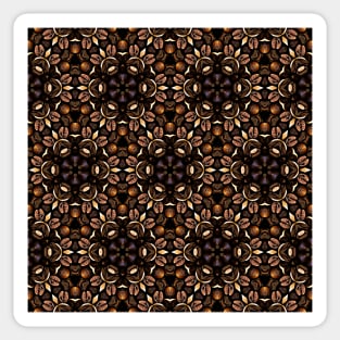 Brown Roasted Coffee Beans Pattern 3 Sticker